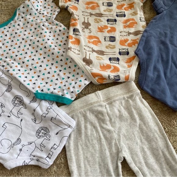 3-6 months Baby Boy Bundle of Onesies Pants Animal Pants Cotton - Picture 6 of 7